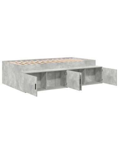 Struttura del letto con cassetto Grigio cemento 100 x 200 cm