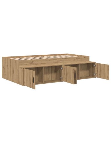 Struttura del letto con porta Rovere artigianale 100 x 200 cm