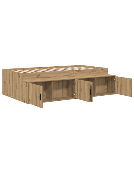 Struttura del letto con porta Rovere artigianale 100 x 200 cm
