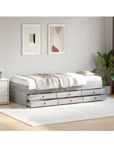 Telaio del letto con storage Sonoma grigio 80 x 200 cm
