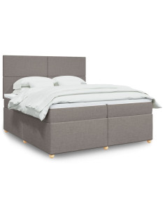 Giroletto a Molle con Materasso Tortora 200x200 cm in Tessuto