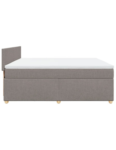 Giroletto a Molle con Materasso Tortora 200x200 cm in Tessuto