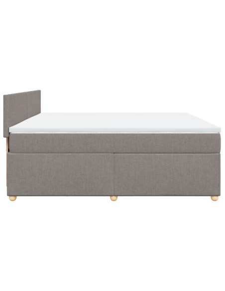 Giroletto a Molle con Materasso Tortora 200x200 cm in Tessuto