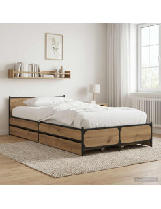 Struttura letto con testata Rovere Artigianale 80 x 200 cm