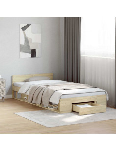 Telaio del letto con storage Rovere Sonoma 80 x 200 cm