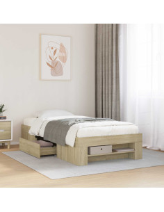 Telaio del letto con storage Rovere Sonoma 80 x 200 cm