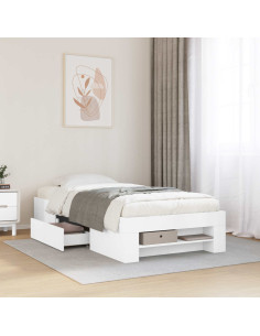 Telaio del letto con storage con cassetto Bianco 80 x 200 cm