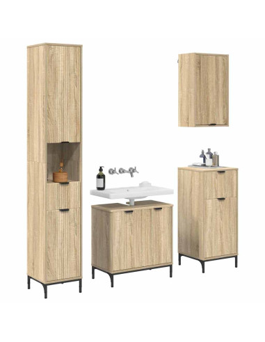 Set di mobili per il bagno con cassetto con porta Rovere Sonoma