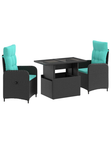 Set da pranzo per esterni 3 pcs polyrattan