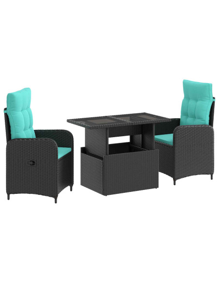 Set da pranzo per esterni 3 pcs polyrattan