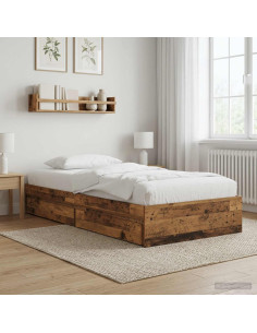 Telaio del letto con storage Legno antico 80 x 200 cm
