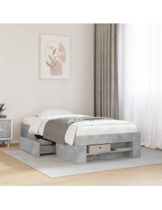 Telaio del letto con storage Grigio Cemento 80 x 200 cm