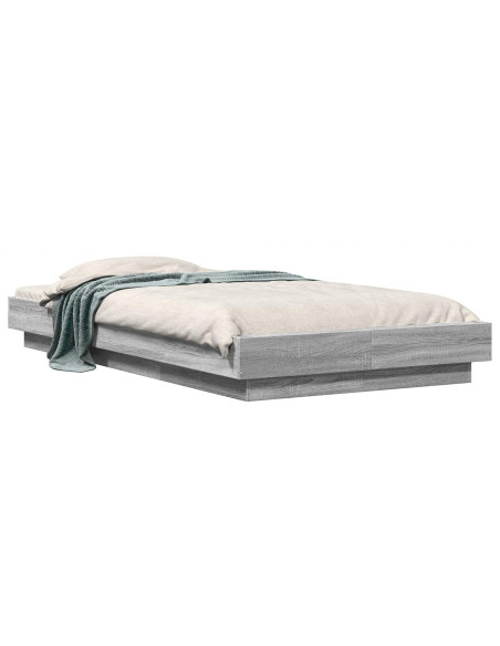 Struttura letto a pavimento Sonoma grigio 80 x 210 cm