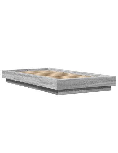 Struttura letto a pavimento Sonoma grigio 80 x 210 cm