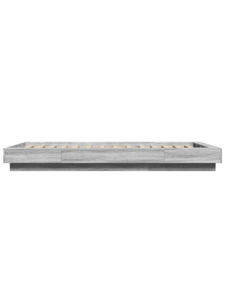 Struttura letto a pavimento Sonoma grigio 80 x 210 cm