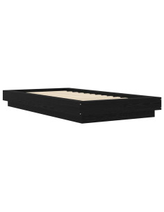 Struttura letto a pavimento Rovere Nero 80 x 210 cm 2