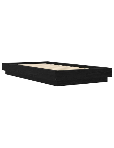 Struttura letto a pavimento Rovere Nero 80 x 210 cm