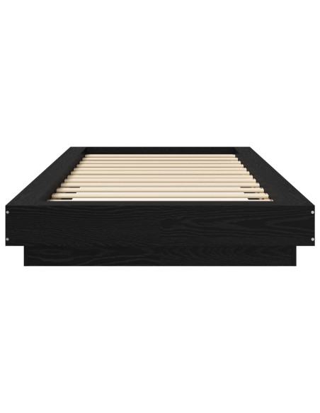 Struttura letto a pavimento Rovere Nero 80 x 210 cm