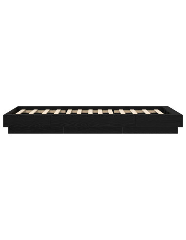 Struttura letto a pavimento Rovere Nero 80 x 210 cm