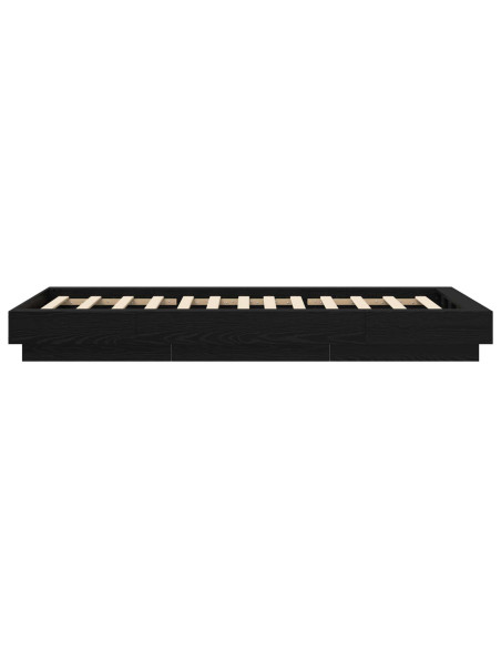 Struttura letto a pavimento Rovere Nero 80 x 210 cm