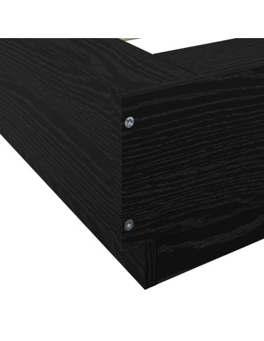 Struttura letto a pavimento Rovere Nero 80 x 210 cm