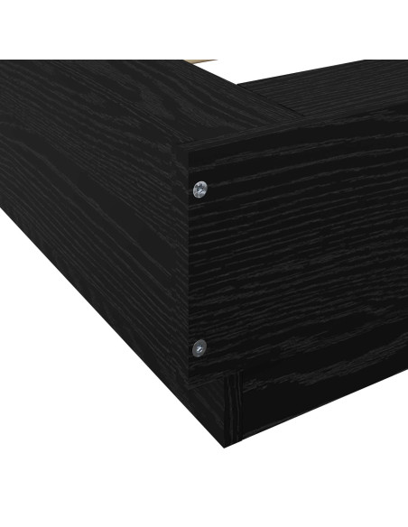 Struttura letto a pavimento Rovere Nero 80 x 210 cm