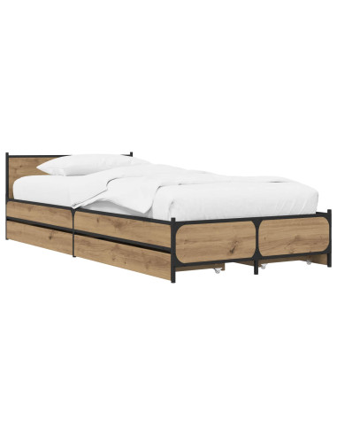 Struttura letto con testata Rovere Artigianale 80 x 200 cm