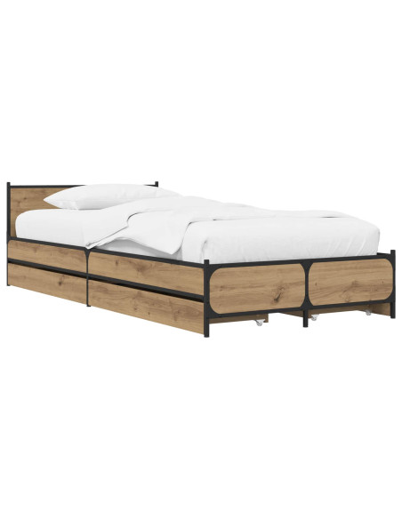 Struttura letto con testata Rovere Artigianale 80 x 200 cm