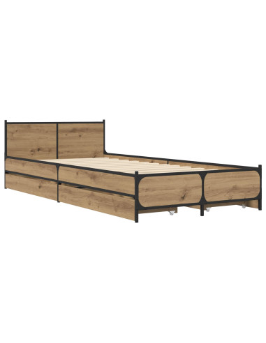 Struttura letto con testata Rovere Artigianale 80 x 200 cm