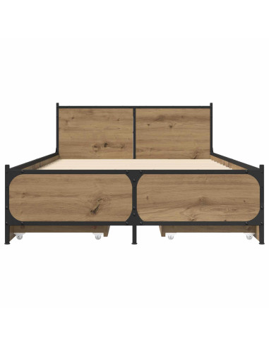 Struttura letto con testata Rovere Artigianale 80 x 200 cm