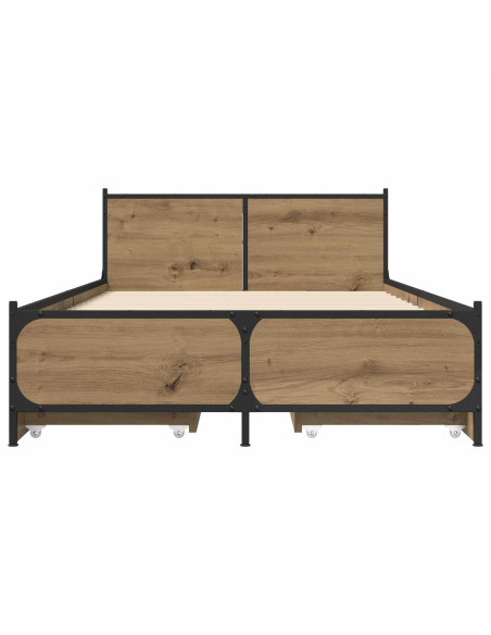 Struttura letto con testata Rovere Artigianale 80 x 200 cm