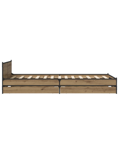 Struttura letto con testata Rovere Artigianale 80 x 200 cm