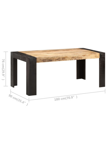 Tavolo da Pranzo 180x90x76 cm in Legno Massello di Mango