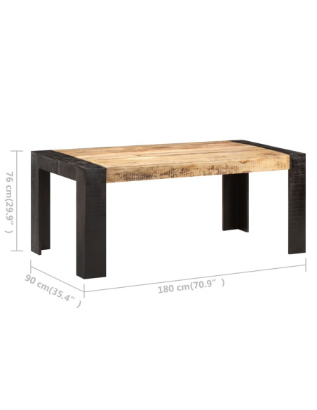 Tavolo da Pranzo 180x90x76 cm in Legno Massello di Mango