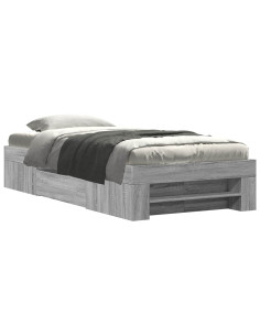Telaio del letto con storage Sonoma grigio 80 x 200 cm 2