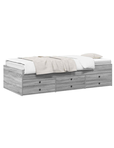 Telaio del letto con storage Sonoma grigio 80 x 200 cm