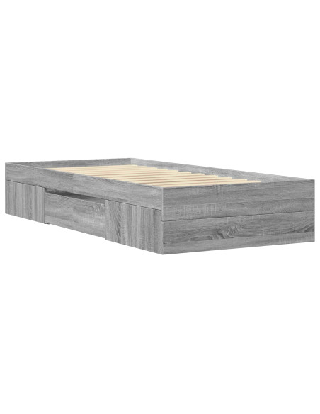 Telaio del letto con storage Sonoma grigio 80 x 200 cm