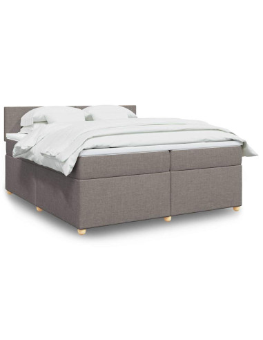 Giroletto a Molle con Materasso Tortora 200x200 cm in Tessuto