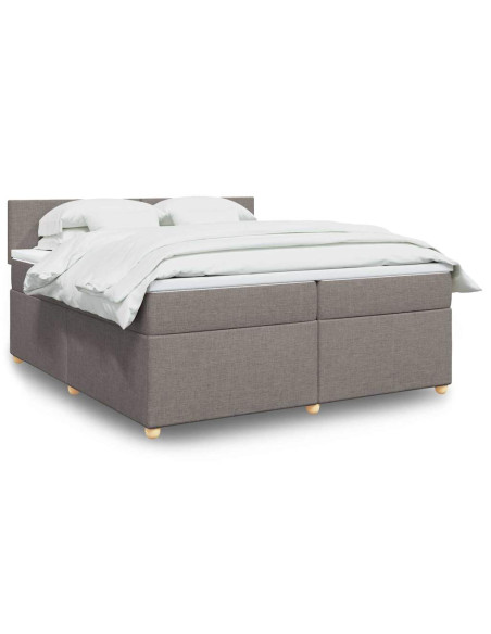 Giroletto a Molle con Materasso Tortora 200x200 cm in Tessuto