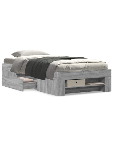 Telaio del letto con storage Sonoma grigio 80 x 200 cm