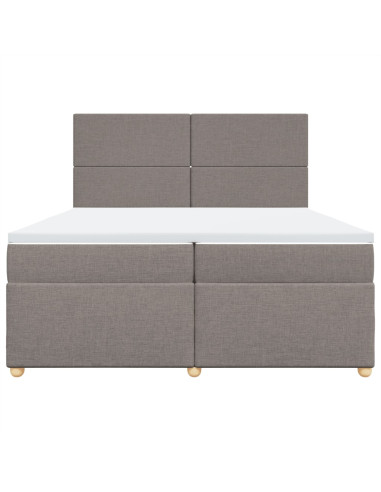 Giroletto a Molle con Materasso Tortora 200x200 cm in Tessuto