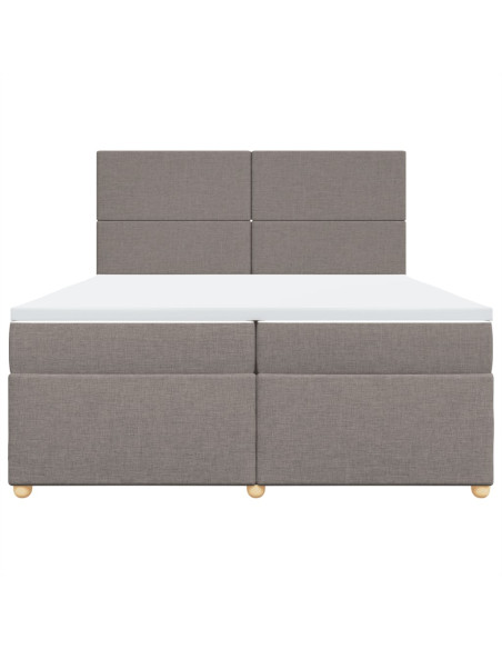 Giroletto a Molle con Materasso Tortora 200x200 cm in Tessuto