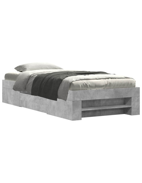 Telaio del letto con storage Grigio Cemento 80 x 200 cm