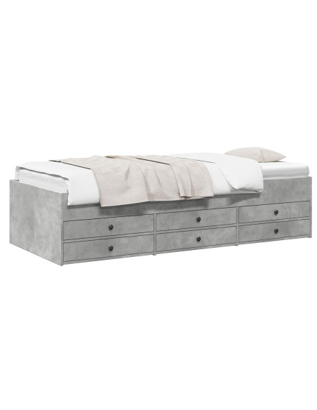 Telaio del letto con storage Grigio Cemento 80 x 200 cm
