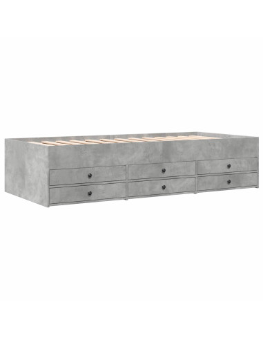 Telaio del letto con storage Grigio Cemento 80 x 200 cm