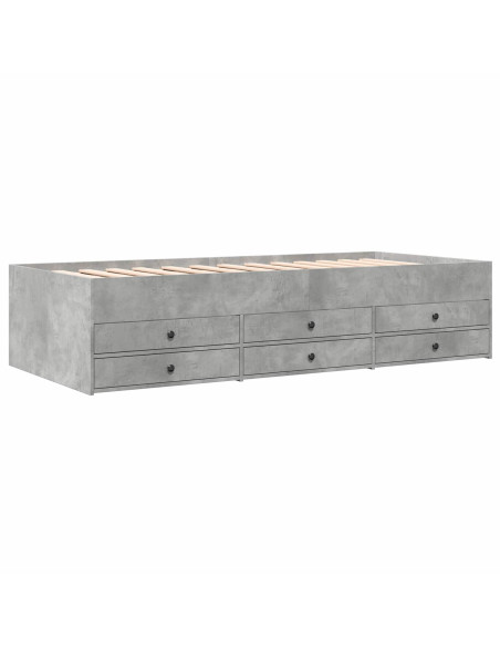 Telaio del letto con storage Grigio Cemento 80 x 200 cm
