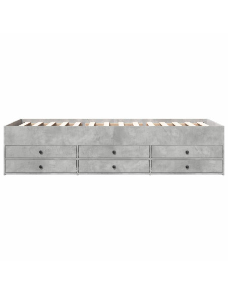 Telaio del letto con storage Grigio Cemento 80 x 200 cm