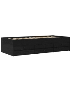 Telaio del letto con storage Rovere Nero 80 x 200 cm 2