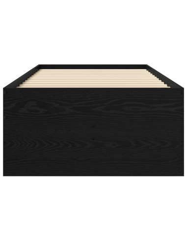 Telaio del letto con storage Rovere Nero 80 x 200 cm