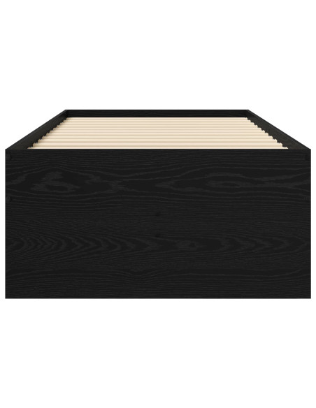 Telaio del letto con storage Rovere Nero 80 x 200 cm